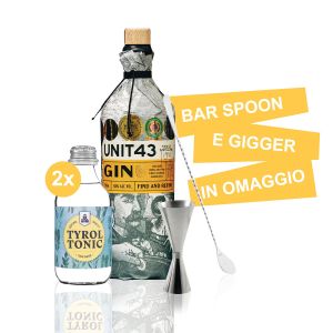 Gin Original Unit 43 + 2 Toniche + Bar Spoon e Gigger in Omaggio
